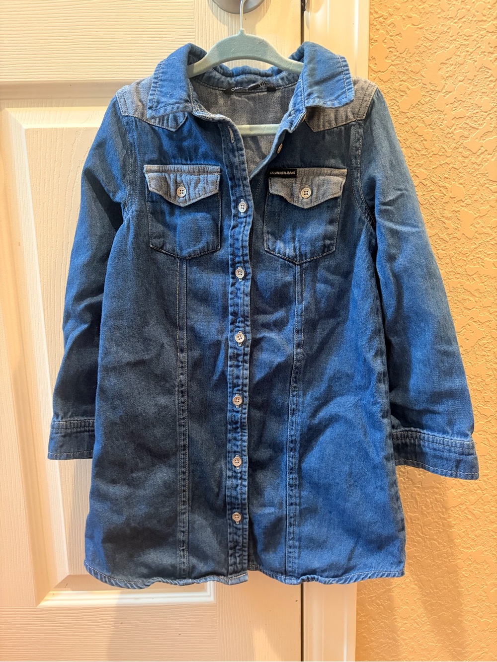 Calvin Klein Jeans Indigo Denim Button-Front Kids Dress